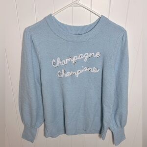 LC Lauren Conrad Fuzzy Baby Blue Sweater Size M
